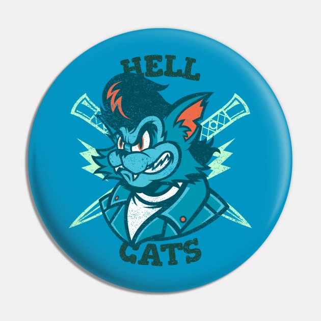 Cool Vintage "Hell Cats" Rockabilly Pin by TOXiK TWINS