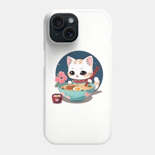 Ramen cat - funny, cute, gift idea, cats, for girls, women, kids, men, boys, christmas, birthday, gift, valentines day, mom, dad, japan, japanese culture, anime, manga, chibi, kawaii, japanese food lover, noodles, ramen, sushi, lover, kitty, cat lady, Phone Case