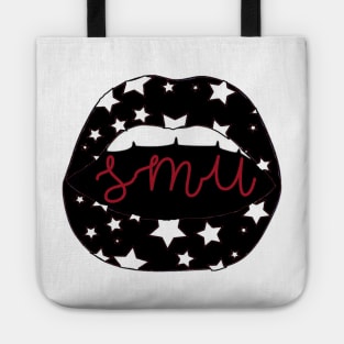 SMU Lips BW Red Script Stars Tote