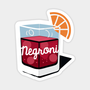 Negroni Retro Square Cocktail Bartender Retro Magnet