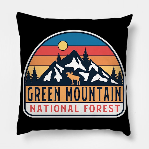 Green mountain national forest Pillow by Tonibhardwaj