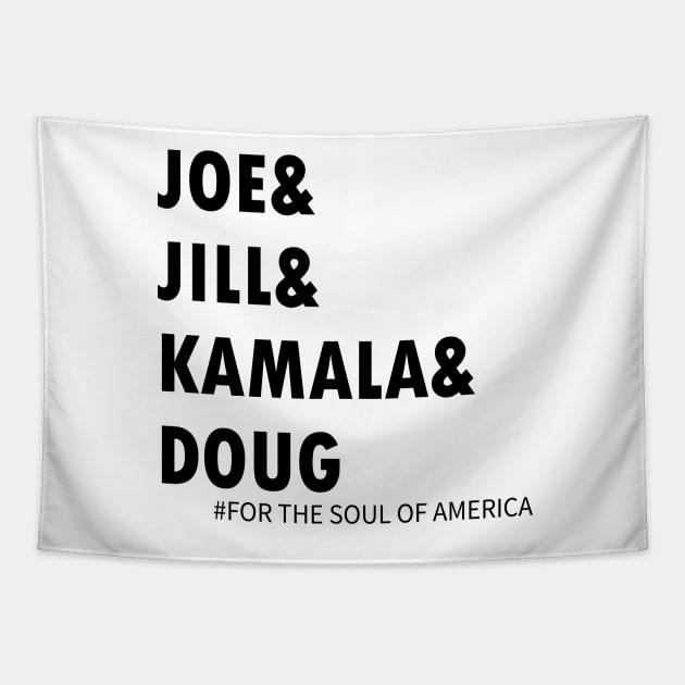 Joe and Jill and Kamala and Doug Tapestry by WassilArt