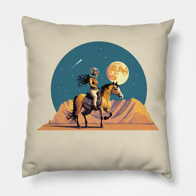 Cosmic Cowgirl Rides Again Pillow by Thomas C Park