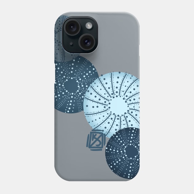 Blue Sea Urchins Phone Case by Pastel.Punkk