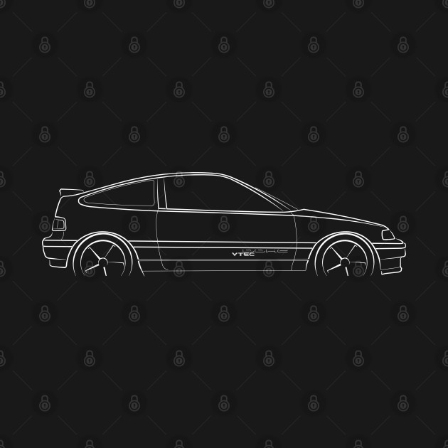 Front/profile - Honda Civic CRX Si - - stencil, white by mal_photography