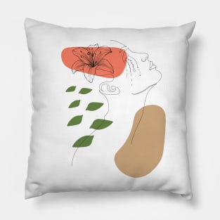 Sensual woman with flower Pillow