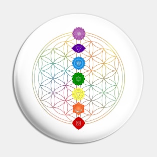 Sacred Flower of Life Chakra Pin