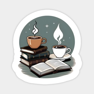 coffee and books Magnet