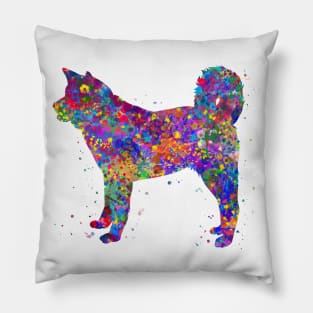 Akita dog watercolor Pillow