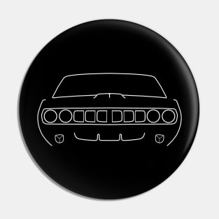 1971 vintage Plymouth Barracuda white outline graphic Pin