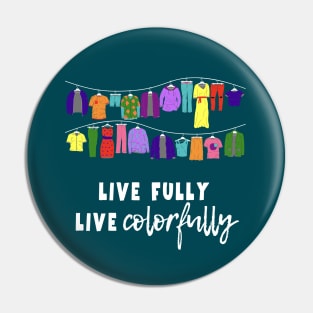 Colorful life in dress in Pride colors, for dark background Pin