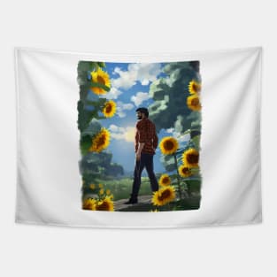 Pilgrim and Flowers Tapestry