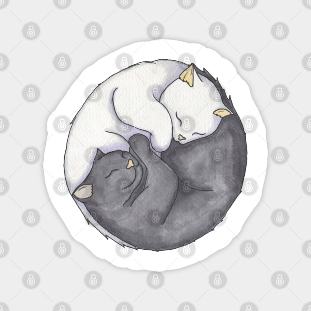 Yin And Yang, Sleeping Cats Magnet by DILLIGAFM8