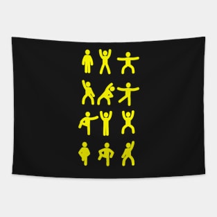 Sports Stickman yellow Tapestry