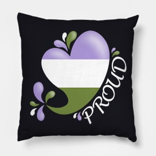 Proud to be Genderqueer Pillow