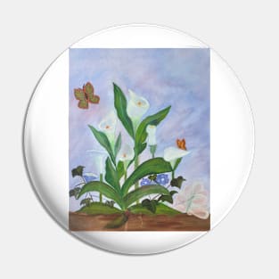 Flowers Reaching For The Sky With Butterflies Pin