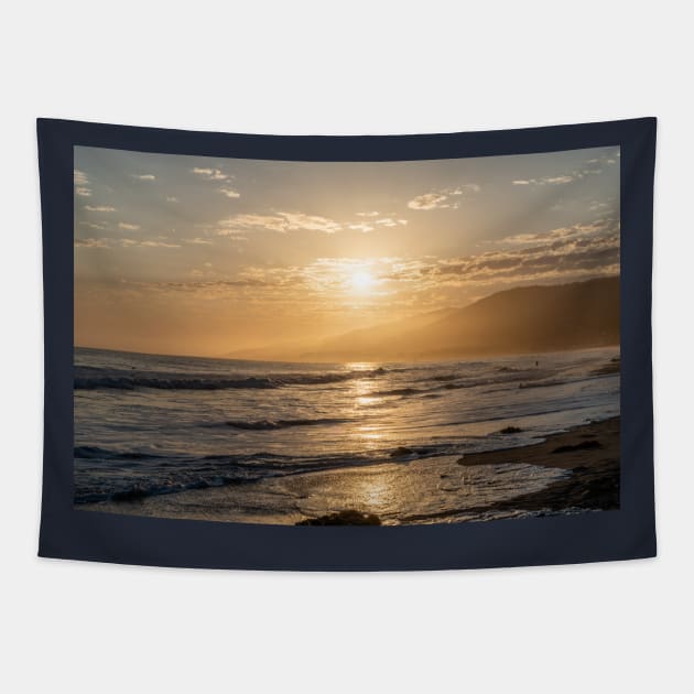 Beautiful Zuma Beach sunset, Malibu Tapestry by AlexK