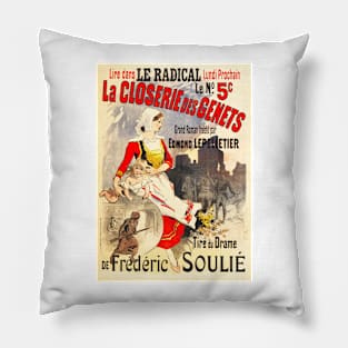 La Closerie Des Genets by jules Cheret 1896 Vintage French Advertisement Art Pillow