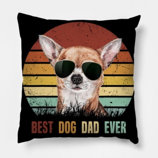 Best Dog Dad Ever Chihuahua Vintage Pillow