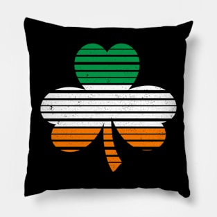 Vintage Shamrock Stripes- Flag - St. Patricks Day Pillow