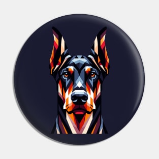 Geometric Doberman: Angular Canine Art Piece Pin