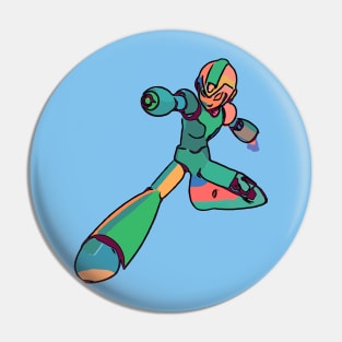 Mega Man Original Art Tee Pin