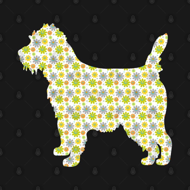 Cairn Terrier Floral Gift Silhouette Dog Breed by familycuteycom