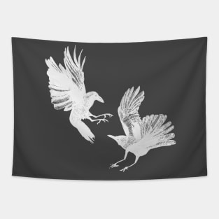 Ravens in white Tapestry