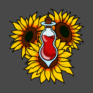 Red Potion with Sunflowers T-Shirt