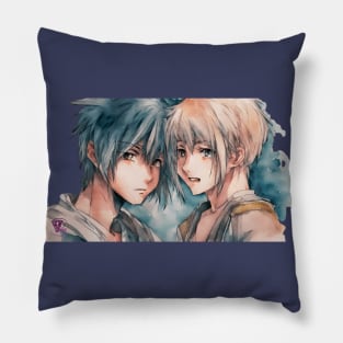 Anime watercolor sketch Pillow