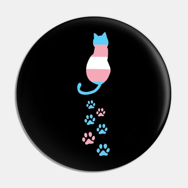 Transgender Pride Cat Gift Support Trans Community Pin by Synithia Vanetta Williams