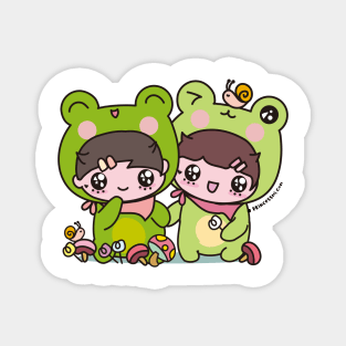 cute frog, cosplay frog, kawaii frog cartoon Magnet