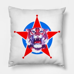 African tiger and red star Pillow