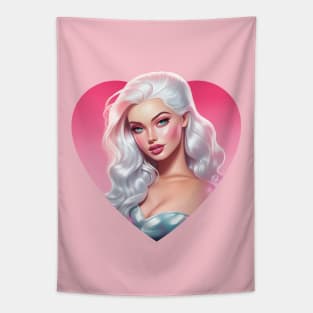 Barbie in Gradient Heart - Romantic - Valentines day Tapestry