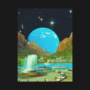 River Valley - Space Collage, Retro Futurism, Sci-Fi T-Shirt