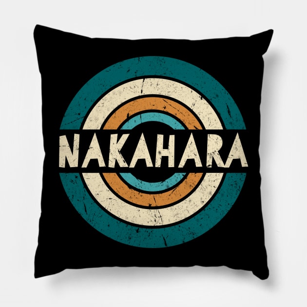 Retro Styles Nakahara Name Birthday 70s 80s 90s Circle Pillow by Amir Dorsman Tribal