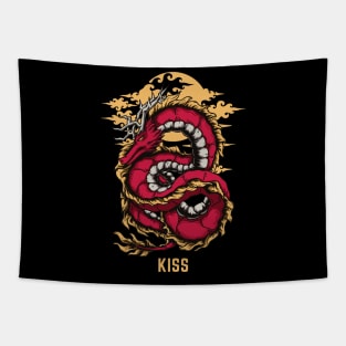Flying Dragon Kiss Tapestry