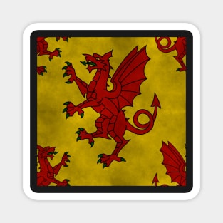 Red Dragon Rampart Pattern Magnet