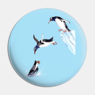 Jumping Penguins Pin