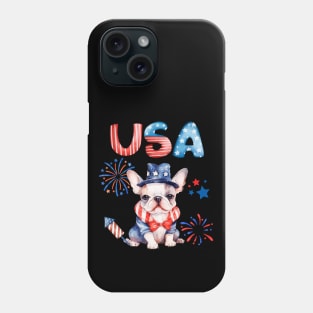 French Bulldog Frenchie 4th of July USA Phone Case