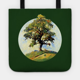 Old Oak On Hilltop Painting | Tree Tote