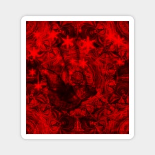 Butterfly and fractal in black and blood red Magnet