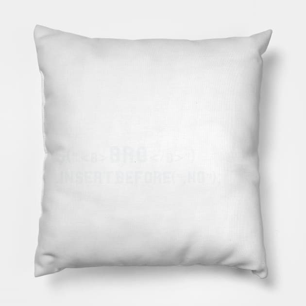 Bro Code | Geek Programmer Pillow by Boots