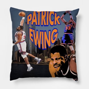 Patrick Ewing Towering Over NYC Pillow