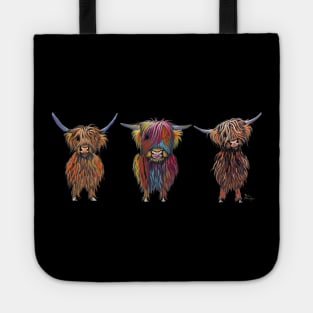 HaiRY HiGHLaND CoWS ' ALL THRee ' Tote