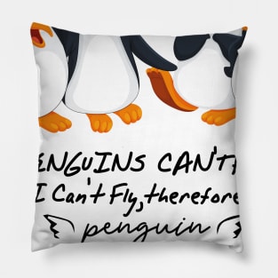penguin can't fly Pillow