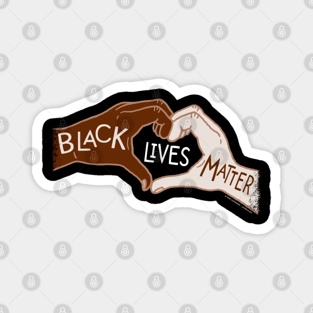 Black Lives Matters - Heart Hands Magnet by Jitterfly