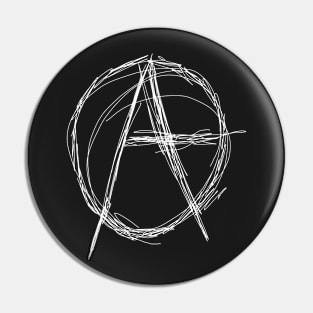 Dark and Gritty Anarchy Symbol (white) Pin