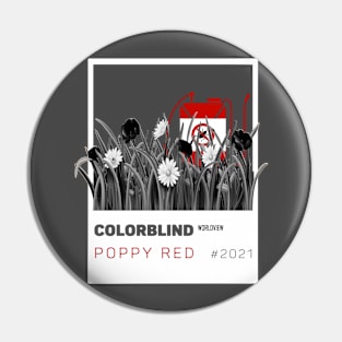 POPPY RED - white card  by COLORBLIND WorldView Pin