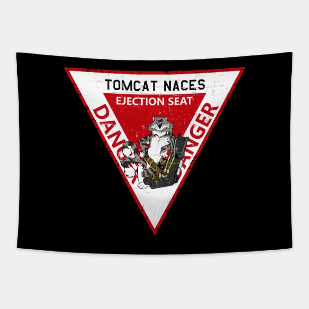 F-14 Tomcat - Tomcat Naces Ejection Seat - Grunge Style Tapestry by TomcatGypsy